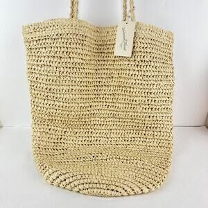 Universal Thread Woven Paper Market Shopping Bag New with Tags
